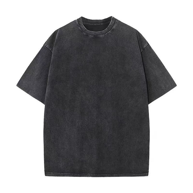 260g重磅復古綿Tシャツ男ルーズ肩水準加工夏