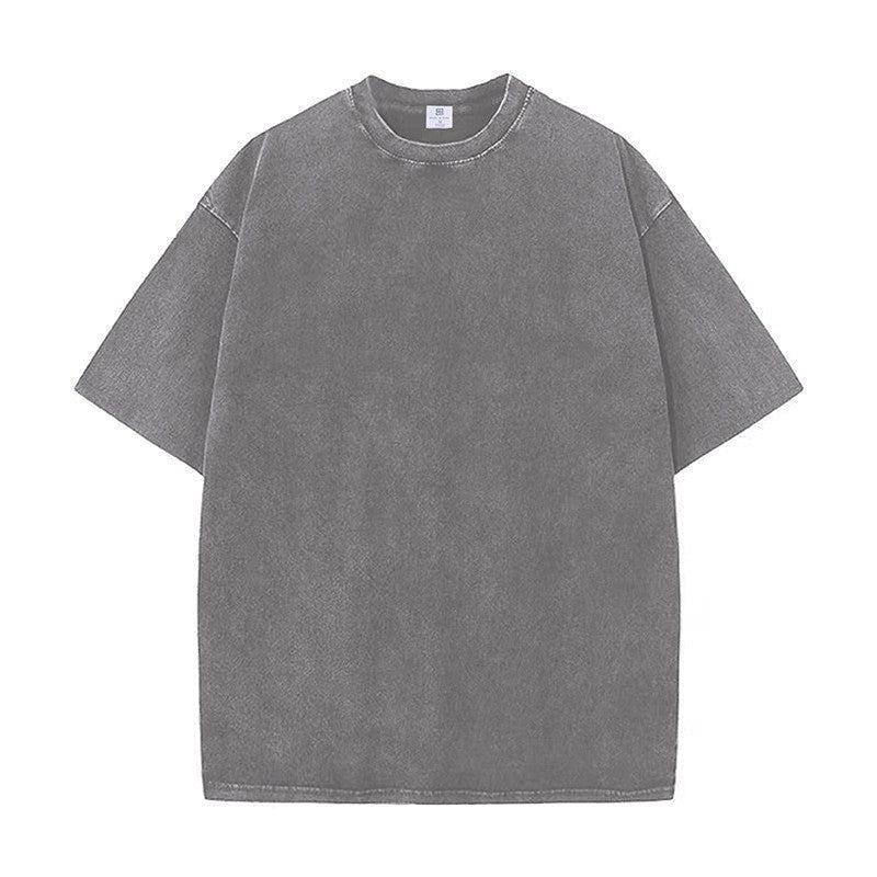 260g重厚復古綿男ルーズ落肩洗い古し夏Tシャツ