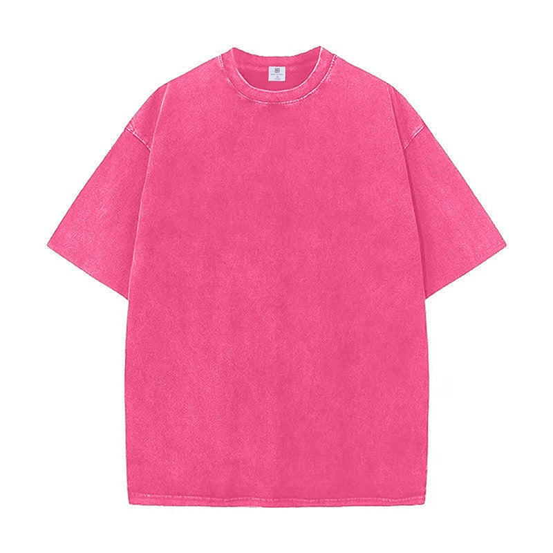 260g重厚復古綿男ルーズ落肩洗い古し夏Tシャツ