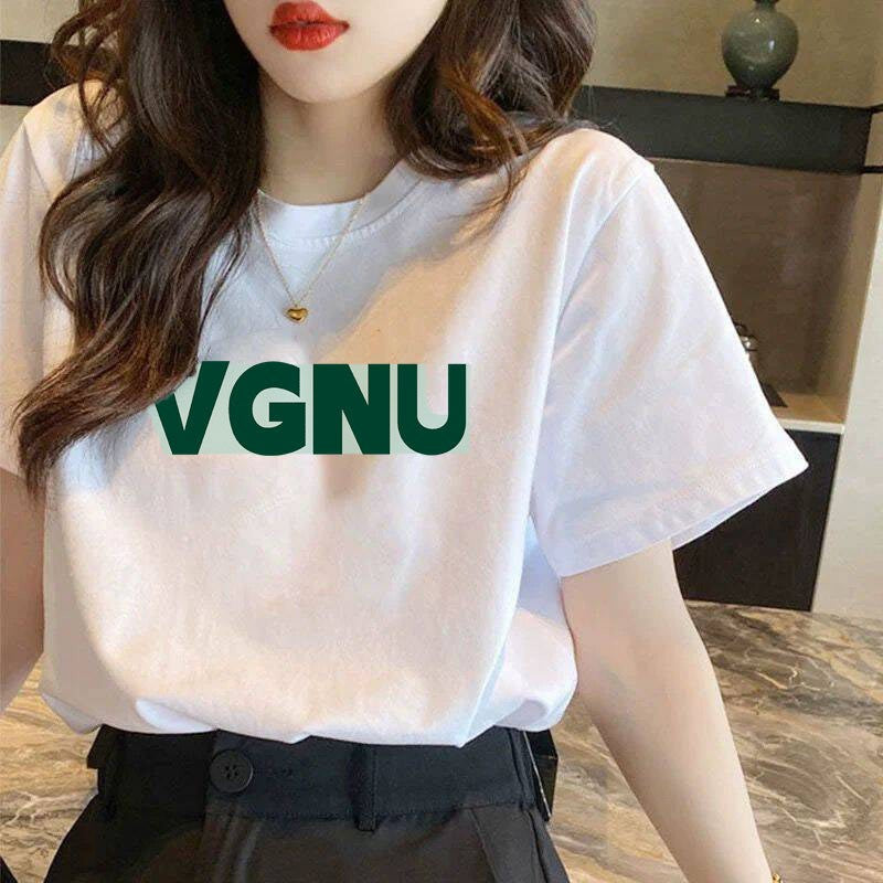 夏新 女子綿100% Tシャツ 大きいサイズ ルーズ 痩せ効果 白 インスタ流行