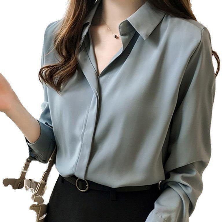 新作シフォン白シャツ 女性長袖ルーズ着回し可能
