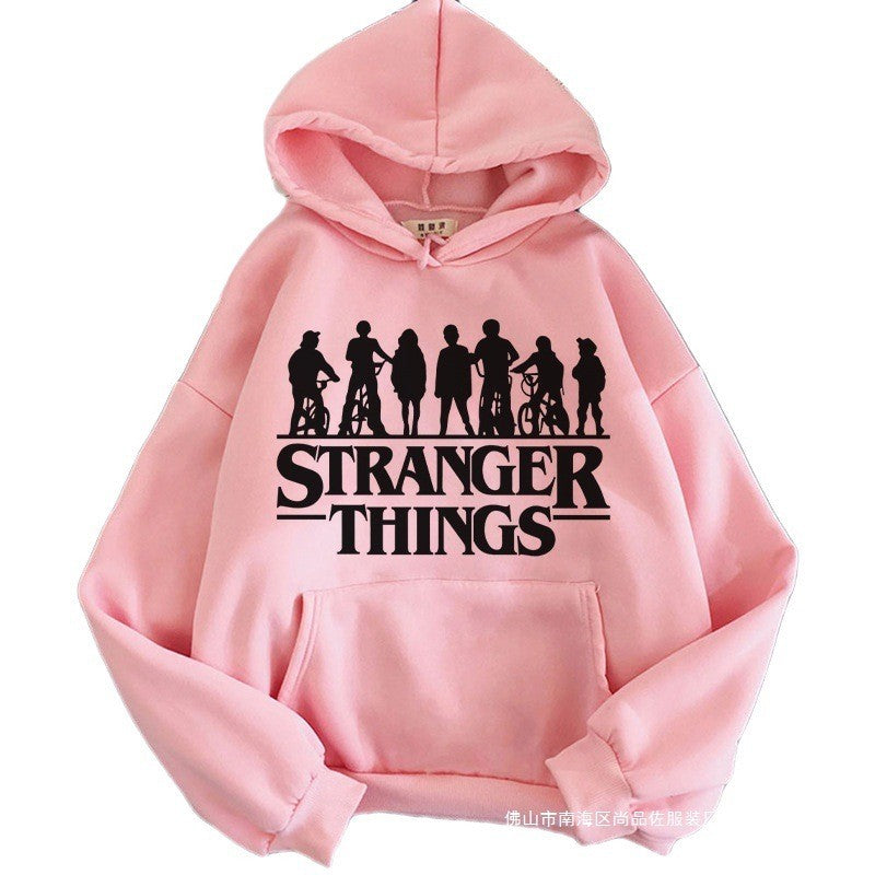 「ストレンジャー・シングス」プリント フリースパーカー hoodie