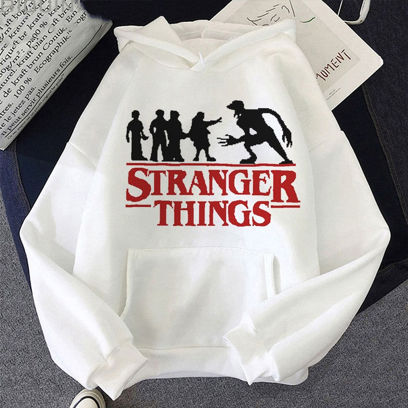 「ストレンジャー・シングス」プリント フリースパーカー hoodie