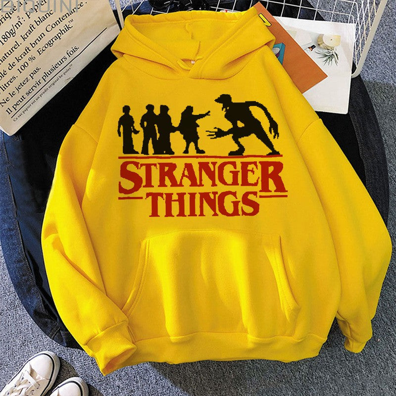 「ストレンジャー・シングス」プリント フリースパーカー hoodie