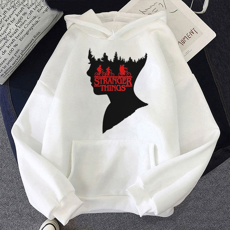 「ストレンジャー・シングス」プリント フリースパーカー hoodie