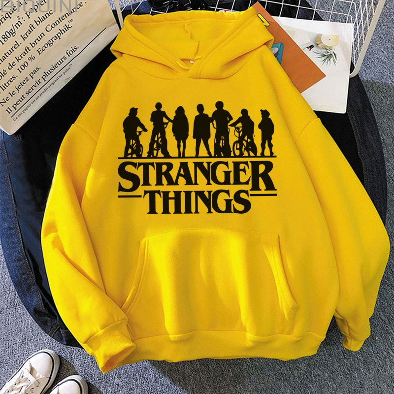 「ストレンジャー・シングス」プリント フリースパーカー hoodie