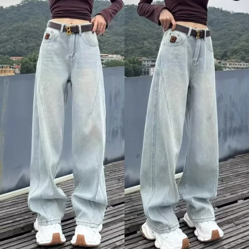 153cm小柄女性用 牛革パンツ 2025新作 ルーズ美脚休閑ワイドパンツ