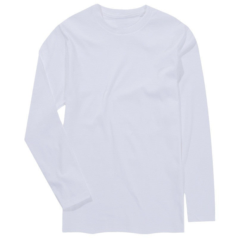 男性春秋新作 薄手無地 丸首ルーズ長袖Tシャツ ins人気