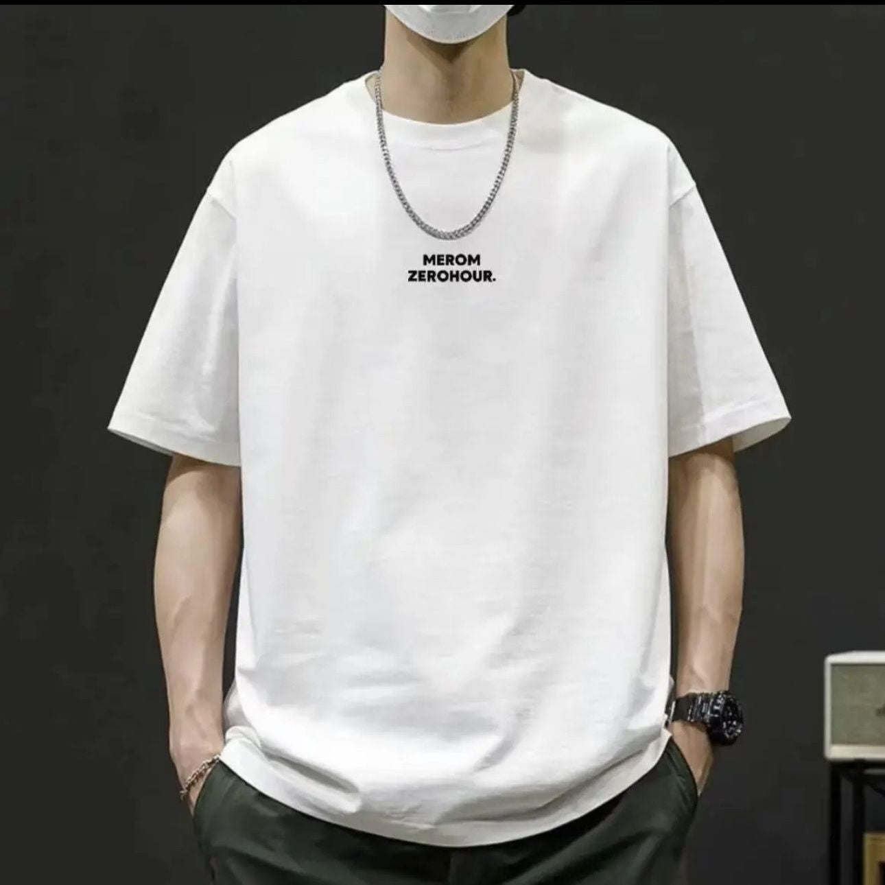 夏季綿厚手ルーズ男性Tシャツ 流行ってるプリントアメリカン