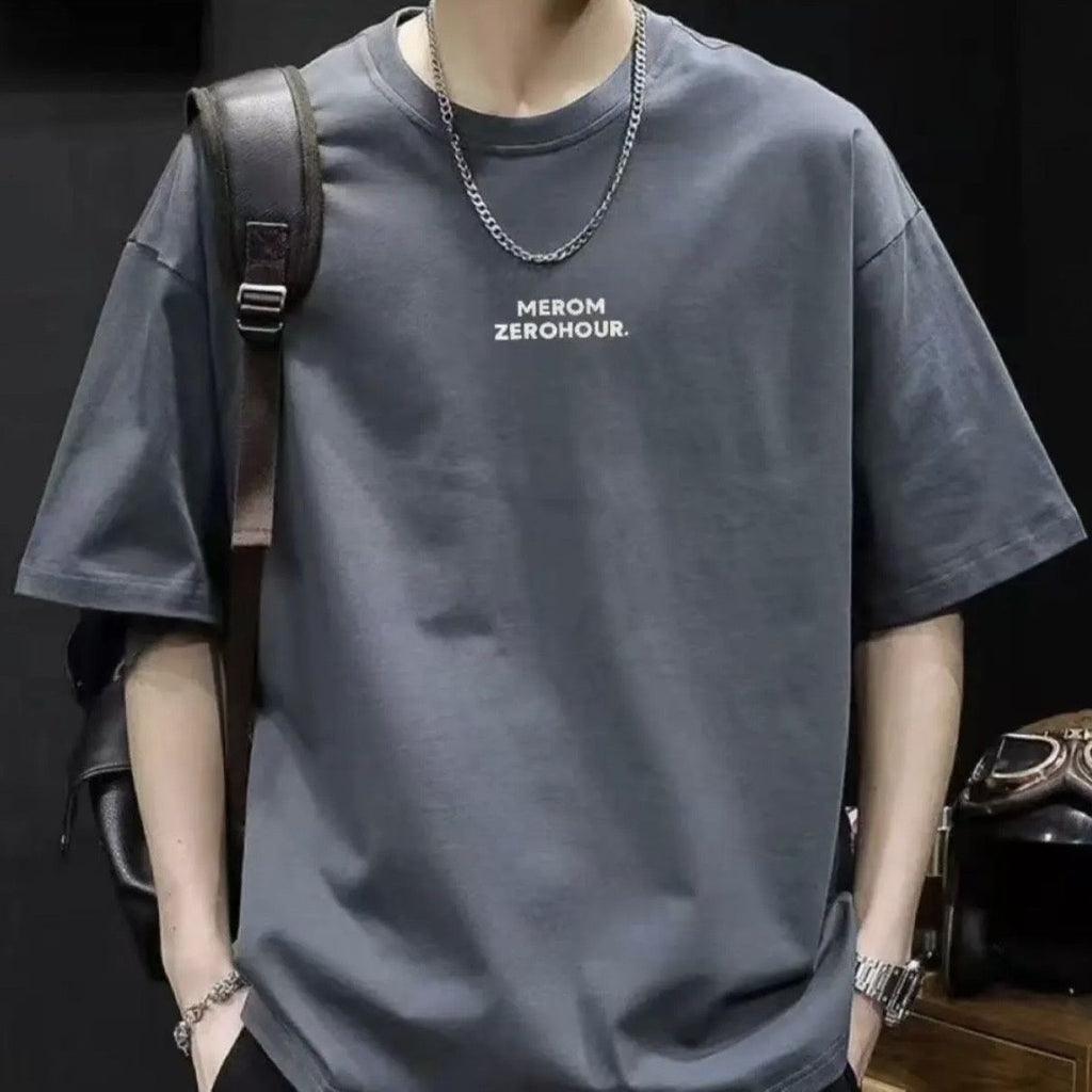 夏季綿厚手ルーズ男性Tシャツ 流行ってるプリントアメリカン