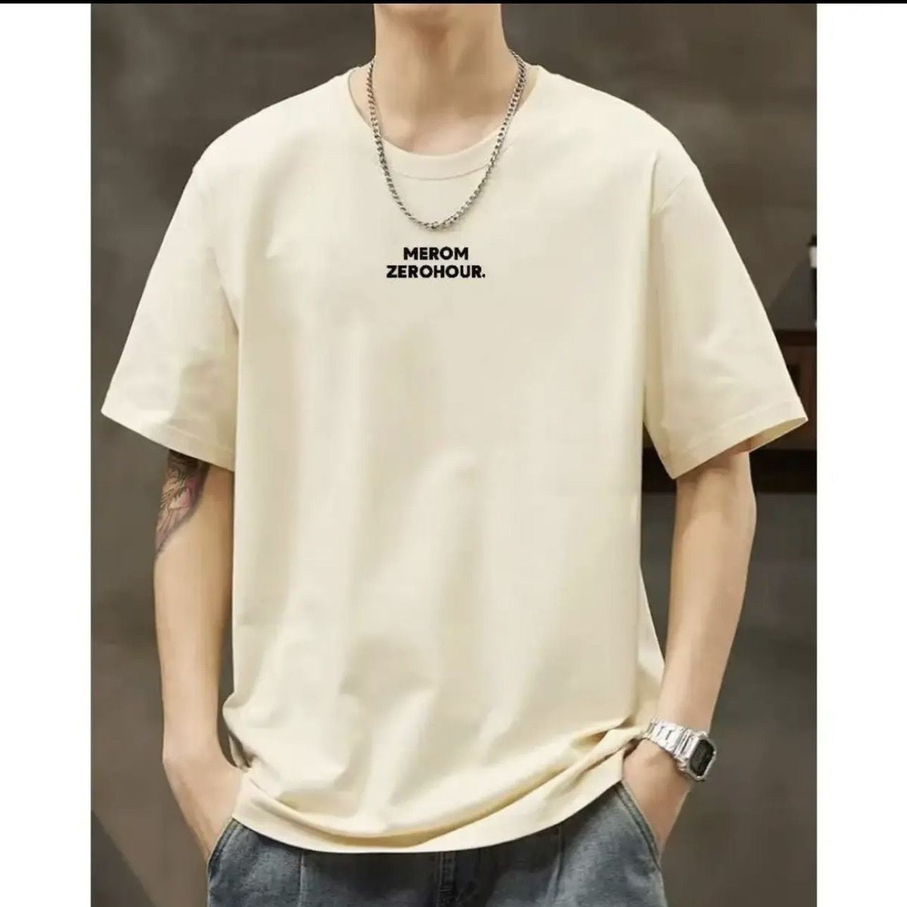 夏季綿厚手ルーズ男性Tシャツ 流行ってるプリントアメリカン