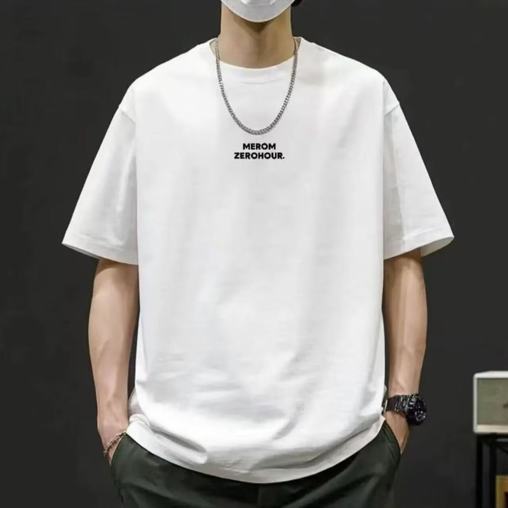 夏季綿厚手ルーズ男性Tシャツ 流行ってるプリントアメリカン