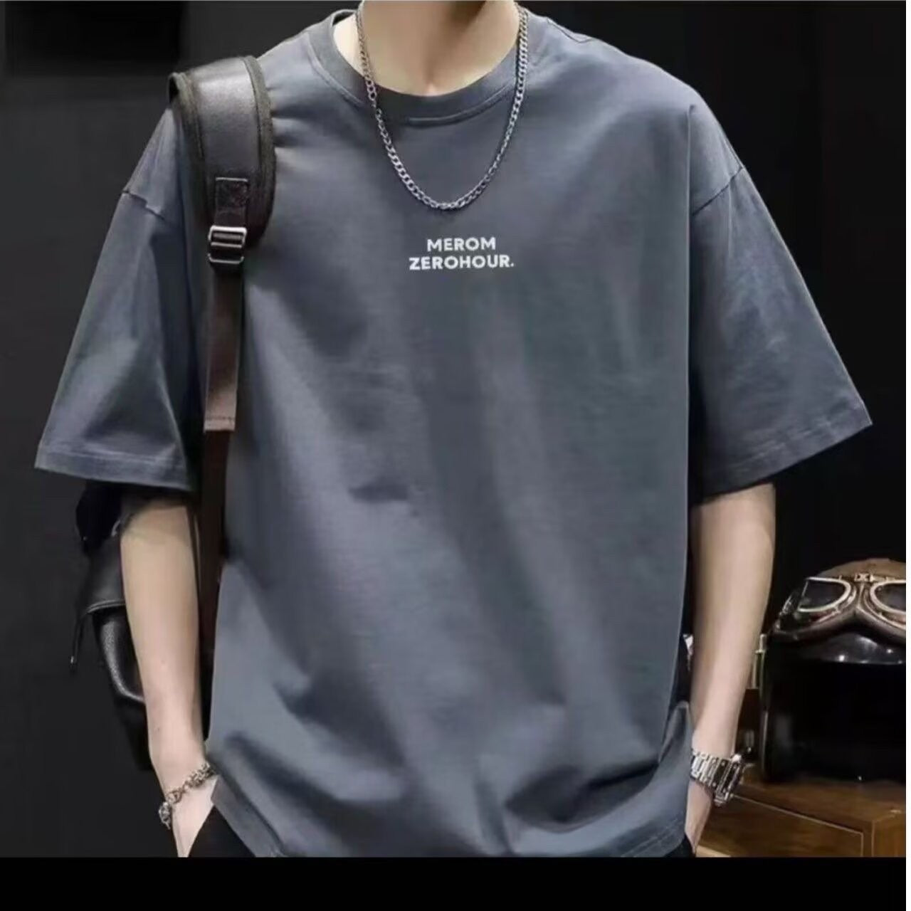夏季綿厚手ルーズ男性Tシャツ 流行ってるプリントアメリカン